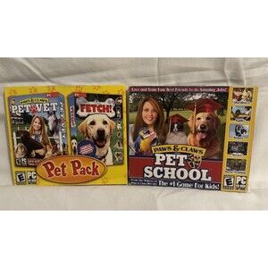 Paws & Claws Pet School & Pet Pack PC Games Windows 2000/XP/Vista New Sealed